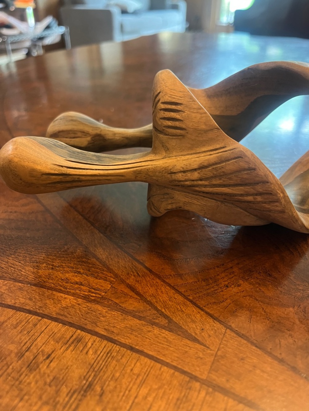 Hand Crafted Twisted Embrace Sculpture – Brown and Tan - Picture 8 of 10